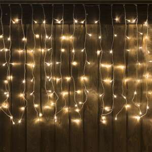 160 LED-es fényfüggöny, meleg fehér, 10m, bel- és kültéri, Lex - Nonbrand Fényfüzér