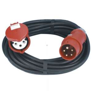 Emos 20 méteres 3 fázisú kültéri hosszabbító 1 aljzattal, fekete gumi, 400V, 5P32A, PM1104 - EMOS Hosszabbító