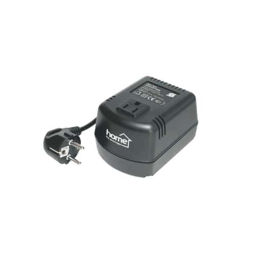 Home MW 2P100 feszültségváltó, 230V-ról 110V-ra, fekete, amerikai eszközökhöz