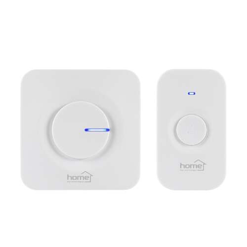 HOME vezeték nélküli csengő készlet, fehér, 2 db, vevő és gomb - Kapucsengő