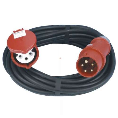 Emos Minőségi 3 fázisú kültéri hosszabbító 10 m / 1 aljzat / fekete / gumi / 400 V / 4 mm2 5P32A PM1102