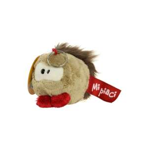 Nici Nicibubbles plush keychain, brown and red, with a keychain ring - Toy