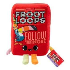 Funko Froot Loops plush figure, 20 cm tall, red box design with toucan and "Follow Your Nose" slogan - Toy