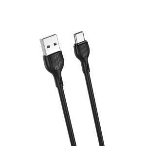 XO NB200 USB-C - USB töltő és adatkábel, 2 méter hosszú, fekete - Kábel & Tartozék