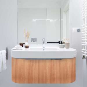 Gekkofix FIR PLANKED öntapadós tapéta, fürdőszobai mosdókagyló fahatású felülettel - Gekkofix