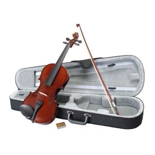 4/4 size violin with case, bow, and rosin