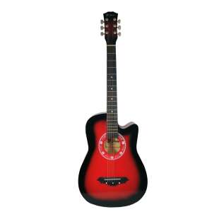 Czerwony gitara akustyczna, rozmiar 4/4, Cutaway Country, 95 cm, marka Jinkle - Sztuka i hobby