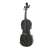 Black 4/4 size violin, side view