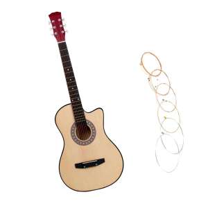 Akustikgitarre mit Cutaway, naturfarbig, mit Saiten - Musikinstrumente