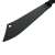 IdeallStore® bozótvágó machete penge közeli képe, a fekete bevonatot és a hegy közelében lévő lyukat mutatja