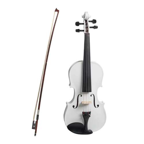 IdeallStore classic white 4/4 size violin with bow