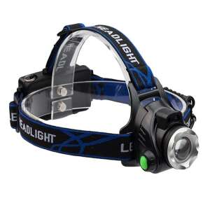 Lanterna de cap IdeallStore®, Hiking Master, zoom, intensitate interschimbabila, aluminiu, albastru 50764397 Lanterne