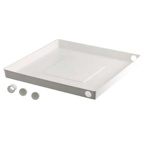 Biała plastikowa tacka ociekowa do pralek i zmywarek, 65 x 65 x 6 cm