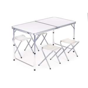 Kemping asztal - 4 székkel - fehér 50781264 