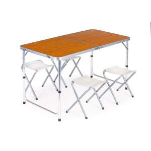 Kemping asztal 4 székkel - barna 50782531 