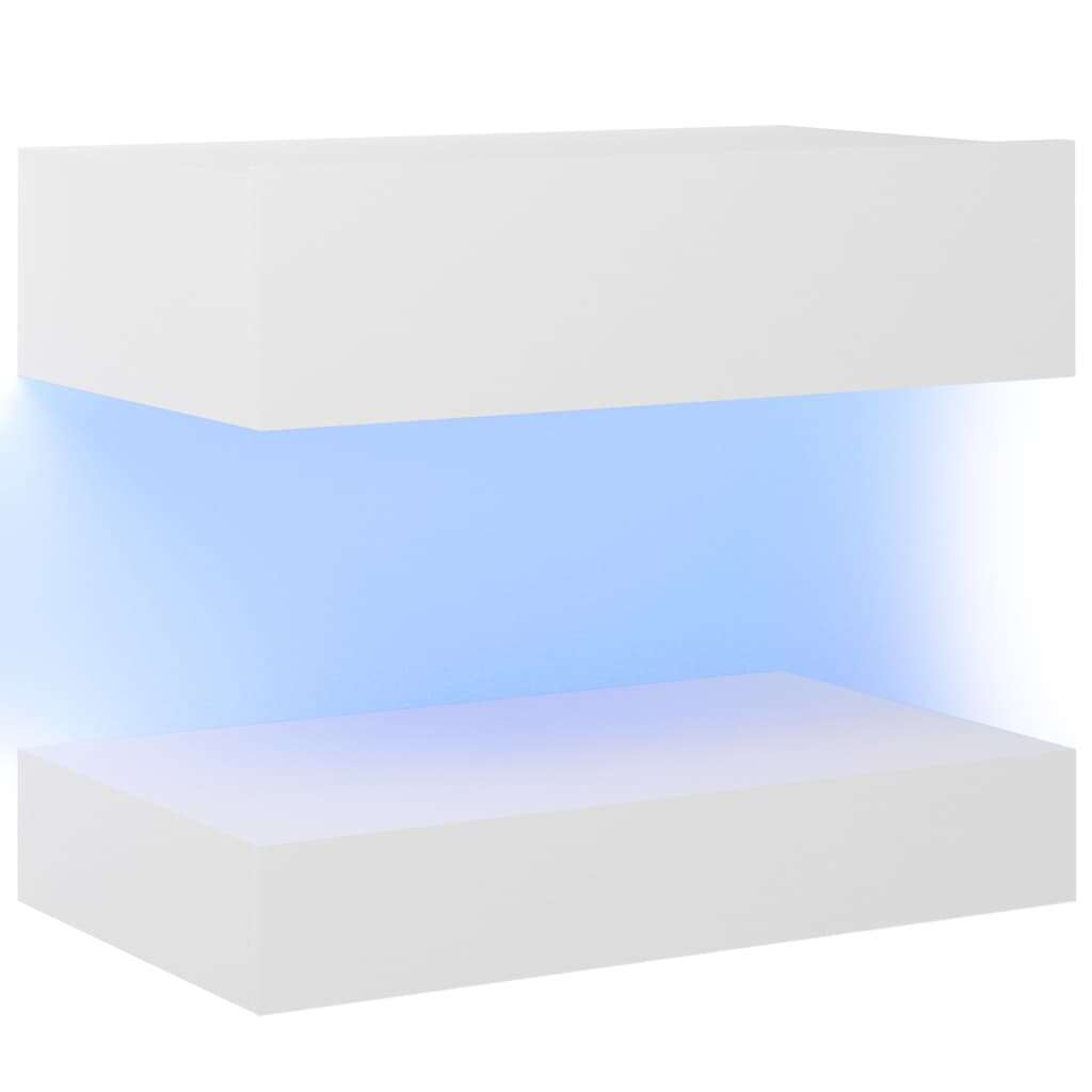2 db fehér tv-szekrény led-lámpákkal 60 x 35 cm