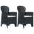 2 db antracit rattan hatású műanyag kerti szék párnával 50787144}