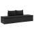 vidaXl polyrattan napozóágy párnákkal, fekete 53264286