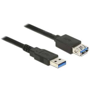 Delock USB 3.0 Verlängerungskabel, A-Stecker &gt; A-Buchse, 0,5 m, schwarz - USB-Kabel