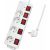 White Logilink power strip with surge protection and individual on/off switches