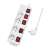 Logilink 4-way power strip with 5 switches, white