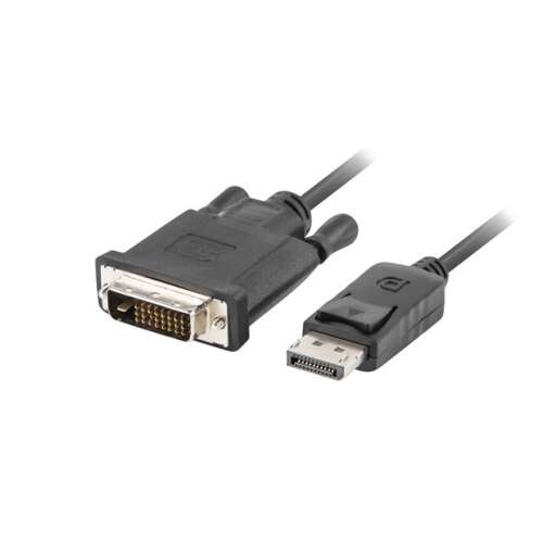 Cablu de conectare cu dubla legatura , Lanberg , Displayport(tata) V1.2->DVI/D(tata )(24+1) , 1.8m , negru