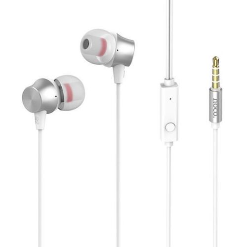 Căști albe in-ear HOCO M51 cu microfon și mufă de 3,5 mm