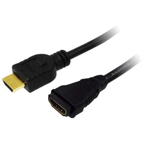 HDMI-HDMI kábel, 2 méter, fekete, nagy sebességű, aranyozott csatlakozókkal - Logilink