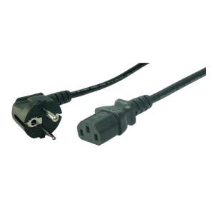 LogiLink 3 meter black power cable with IEC connector and Schuko plug - Computers and Accessory
