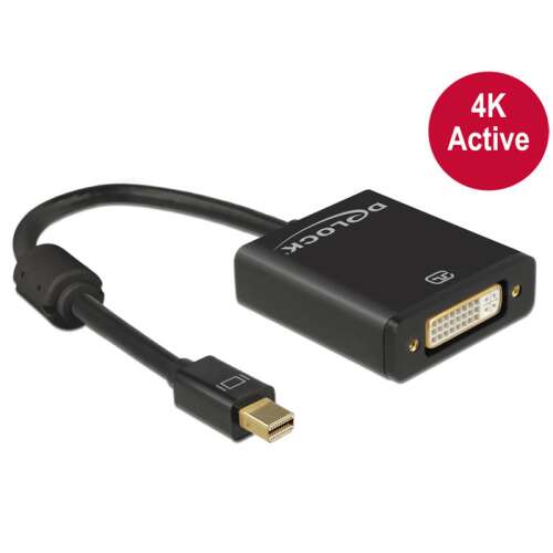 Delock mini DisplayPort to DVI adapter, 4K active, black