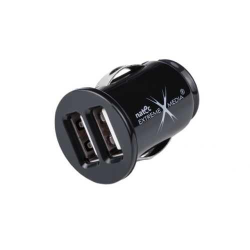 Încărcător auto Natec Extreme Media 2-Port USB, Negru