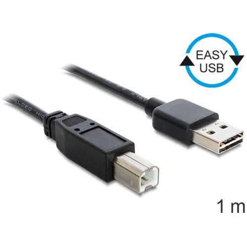 Delock EASY-USB 2.0 A to USB 2.0 B cable, 1 meter, black