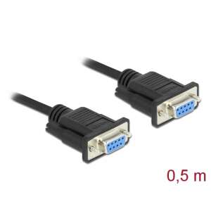 Cablu serial Delock RS-232, 9 pini femelă la 9 pini femelă, null modem, 0,5 m - Cabluri seriale