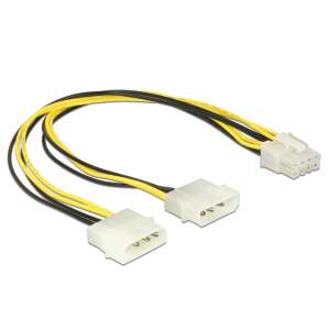 Napájací kábel Delock 8-pinový EPS na 2x 4-pinový Molex, 30 cm - Káble