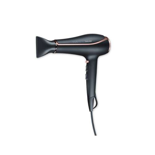 Fén na vlasy Beurer HC 80 StylePro, čierny s ružovo-zlatými akcentmi, šikmý pohľad