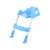 Kék és fehér WC-szűkítő lépcsővel, Teddy gyerek WC-létra