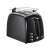 Russell Hobbs Textures Plus 2-Scheiben-Toaster schwarz mit Warmhaltegitter
