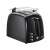 Russell Hobbs Textures Plus 2-Scheiben-Toaster schwarz mit Warmhaltegitter