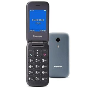 Panasonic KX-TU400EXG szürke kagyló mobiltelefon elölről és hátulról - Panasonic