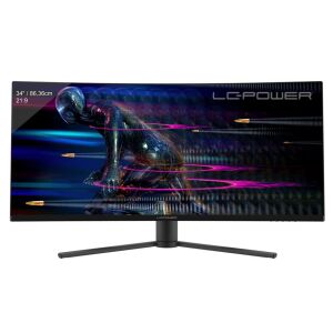 LC-Power 34 hüvelykes Ultra WQHD 165Hz ívelt gaming monitor elölnézet - LC-power