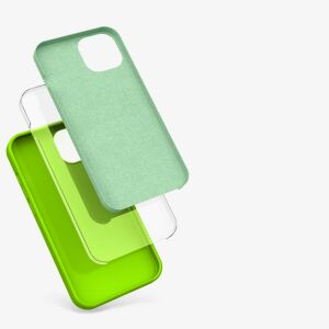 Kwmobile iPhone 13 bright green silicone case layers - Phone Case