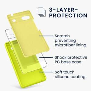 Kwmobile Tasche für Google Pixel 6a, Silikon, gelb, 57815.149