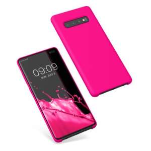 Kwmobile Silikonhülle für Samsung Galaxy S10 Plus, rosa, zeigt die Hülle am Telefon - Handyhüllen