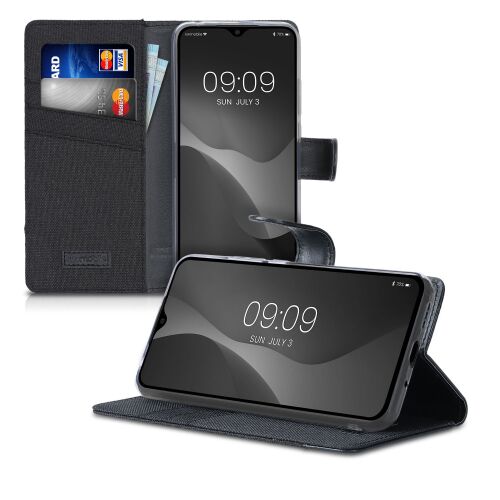 kwmobile Xiaomi Redmi 9C wallet case with card holder and stand feature
