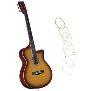 IdeallStore® classic guitar, orange raven, 95 cm, cutaway model, orange, with strings - Art & Craft