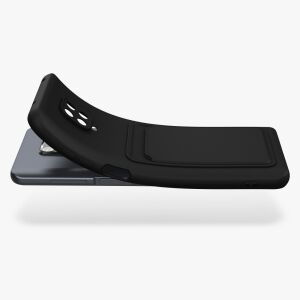 kwmobile черен силиконов калъф за Xiaomi Redmi Note 9 Pro Max с слот за карта, изглед под ъгъл - Технически статии и електроника