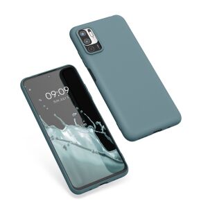 kwmobile Xiaomi Redmi Note 10 5G green silicone case with phone showing splash screen - Phone Case