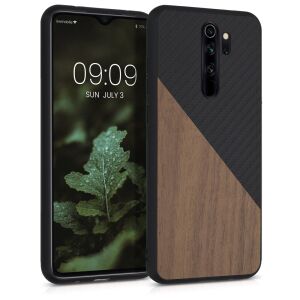 kwmobile Xiaomi Redmi Note 8 Pro wood and carbon fiber case - Phone Case