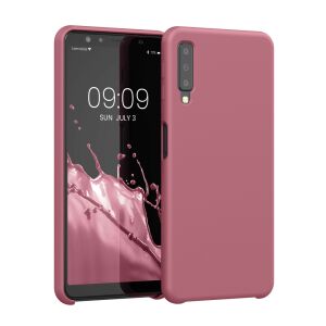 Kwmobile Samsung Galaxy A7 (2018) dark rose silicone case on phone - Phone Case