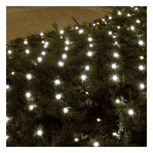 Home LED-Netzlichter schmücken einen Busch, Weihnachtsdekoration im Freien